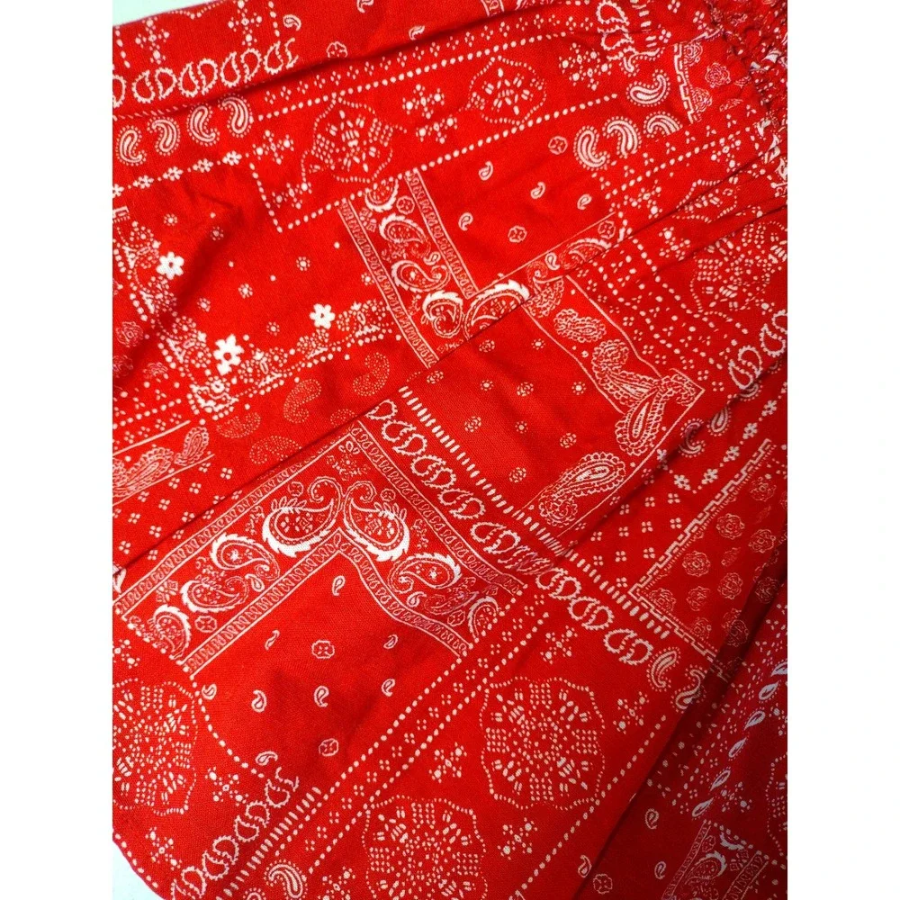 OshKosh Bgosh Toddler Girls Red Bandana Paisley Smocked Skirt 3T Cotton
